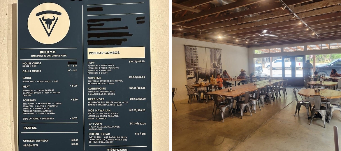 1982 Pizza Co. Menu
